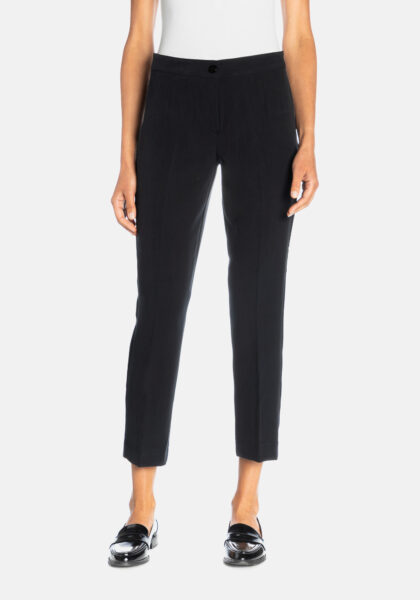 Pants Straight Tinta Unita Nero - vista frontale | Nicla