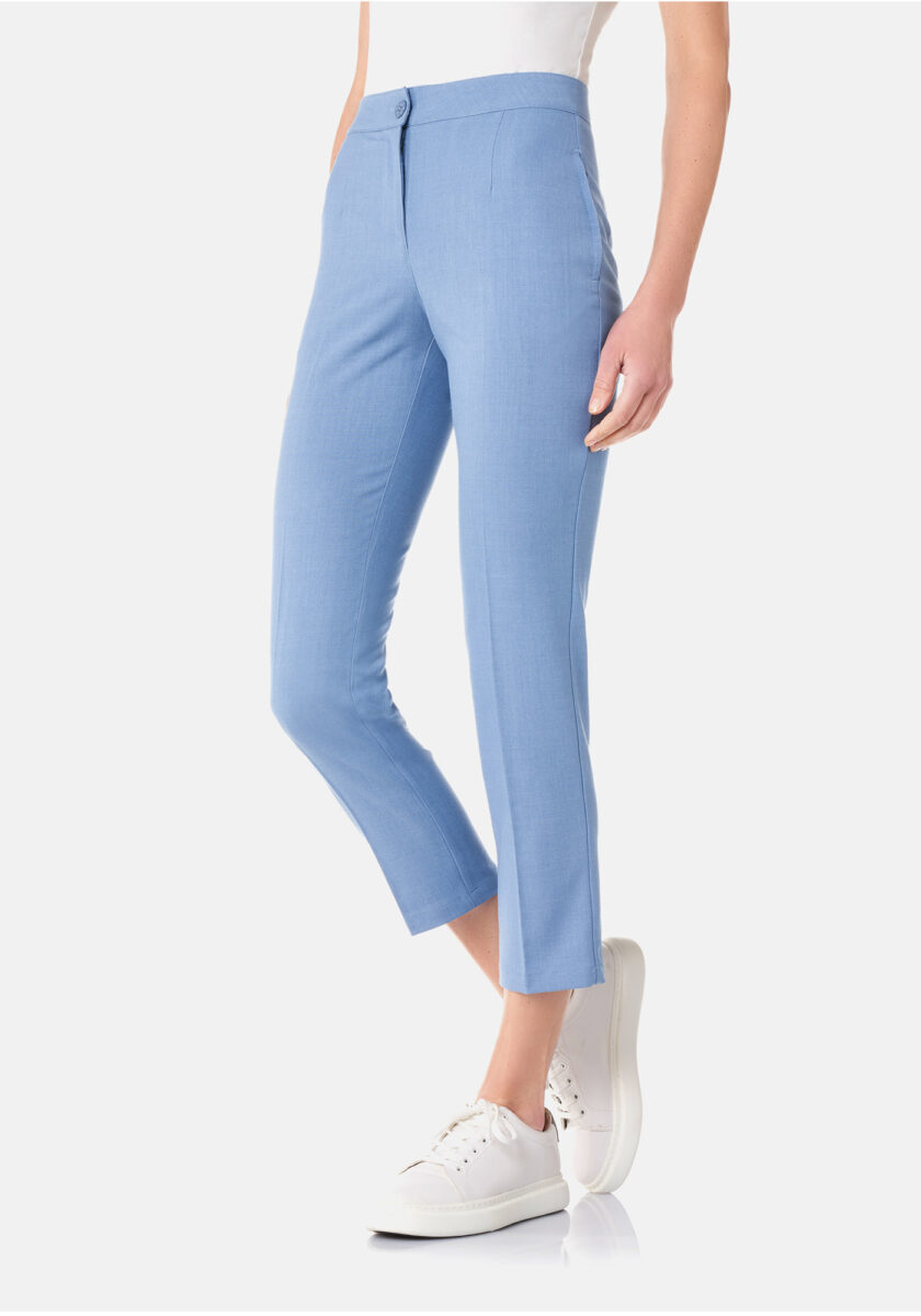 Pants Straight Melange Blu - vista frontale | Nicla