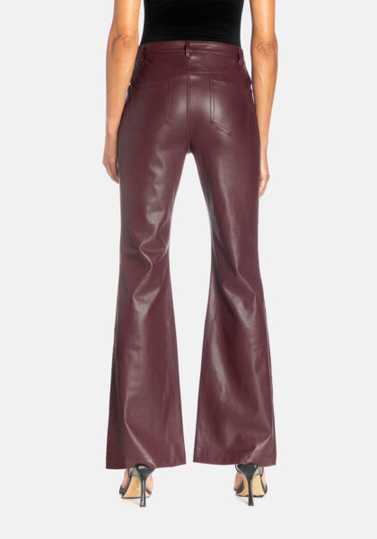 Pants Bootcut Effetto Pelle Rosso - Nicla
