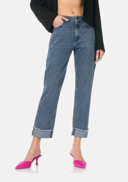 Pants Boyfriend Light Denim Blu - vista frontale | Nicla