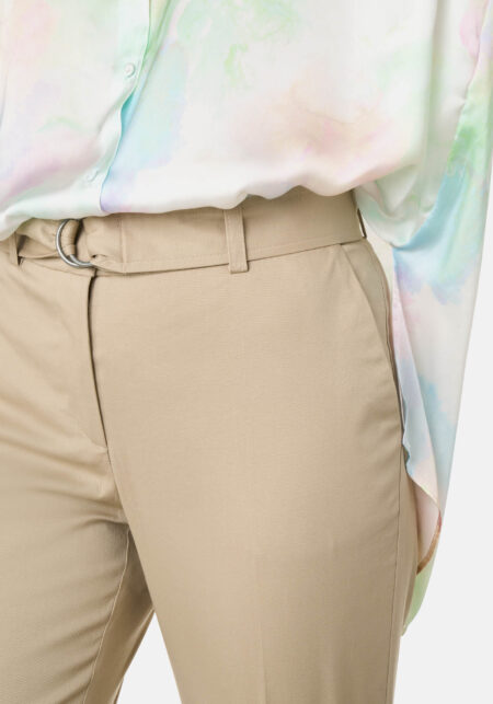 Pants Regular Fit Cotone Satin Beige - Nicla