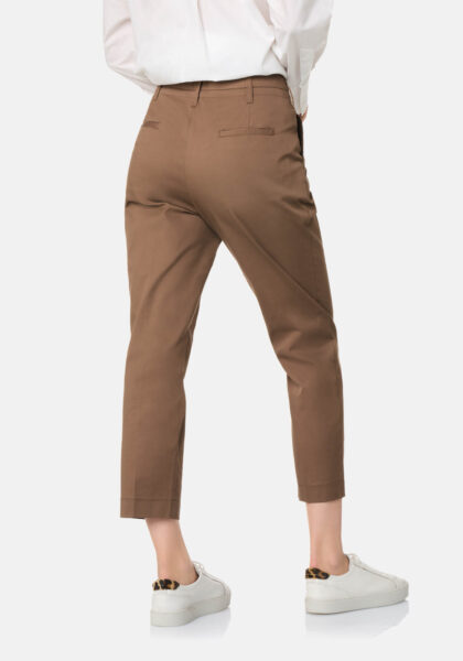 Pants Carrot Coulisse Cotone Stretch Marrone - Nicla