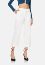 Pants Classic Cotone Satin Bianco - vista frontale | Nicla