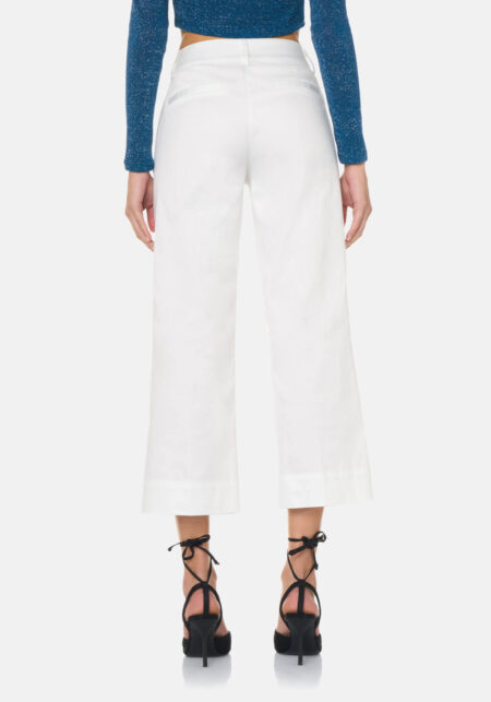 Pants Classic Cotone Satin Bianco - Nicla