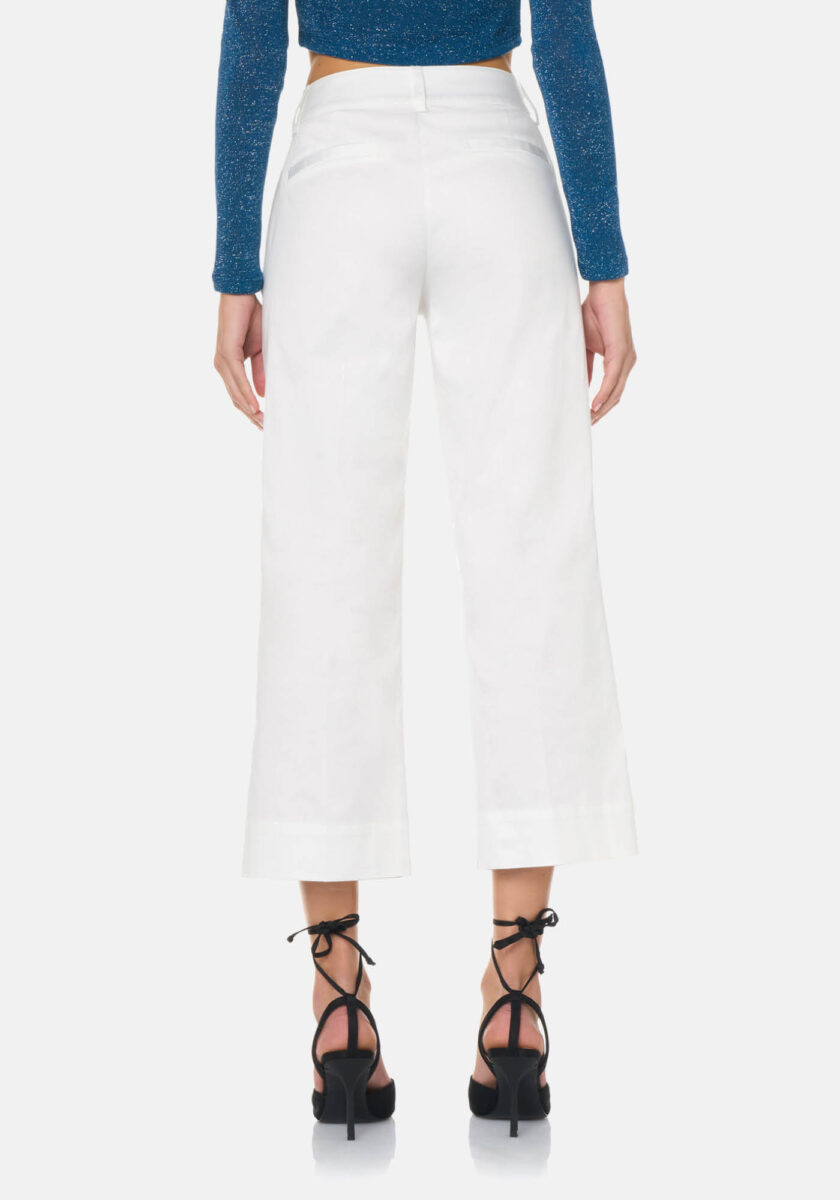 Pants Classic Cotone Satin Bianco - Nicla