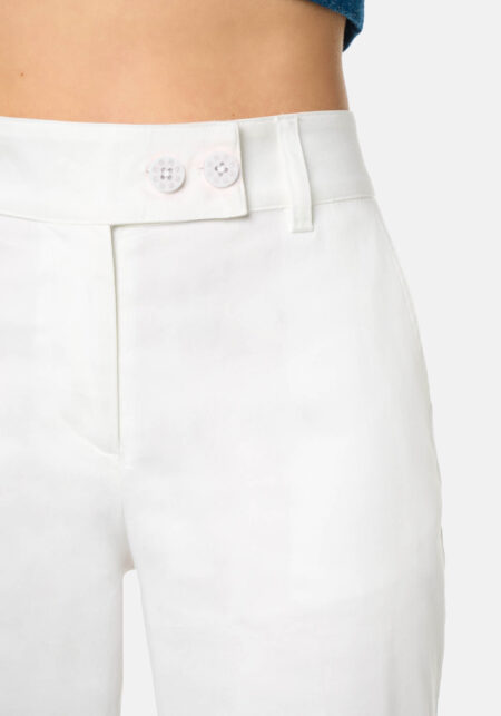 Pants Classic Cotone Satin Bianco - Nicla