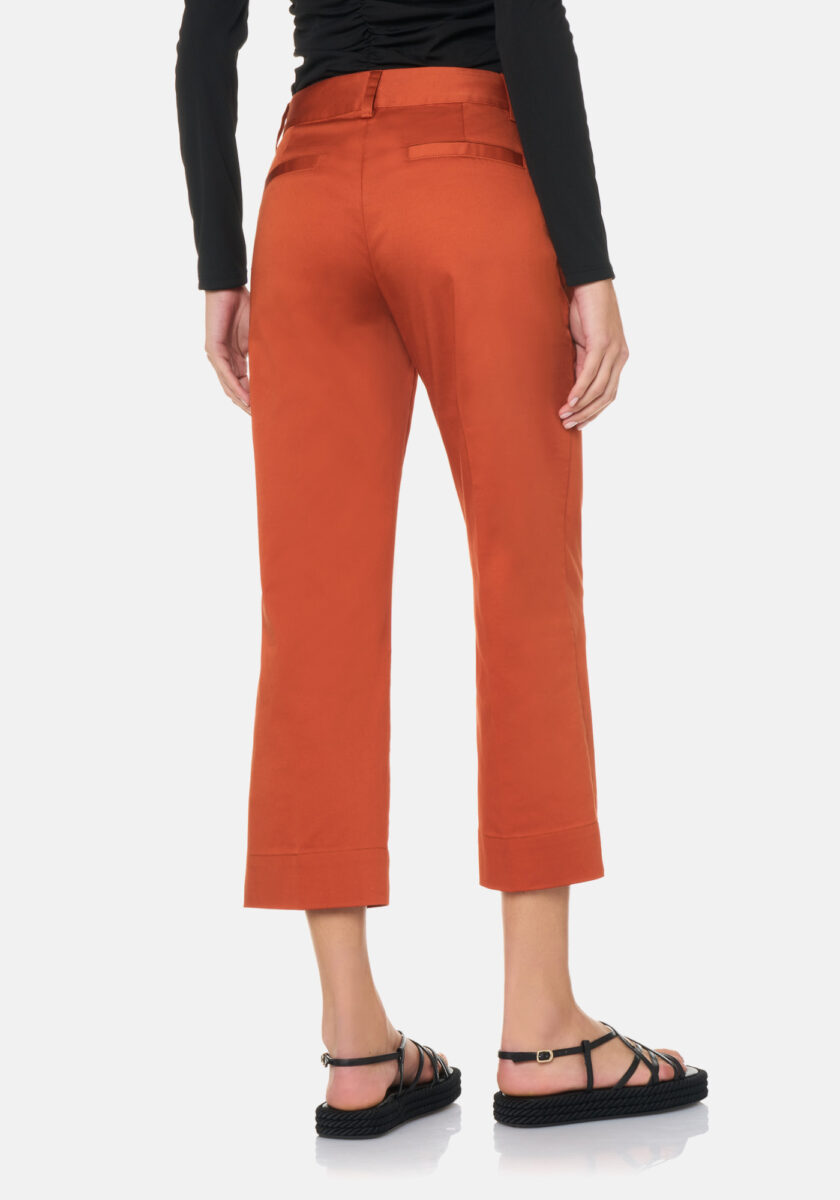 Pants Classic Cotone Satin Arancione - Nicla