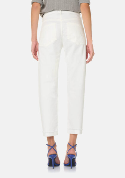 Pants Boyfriend Denim Stretch Bianco - Nicla