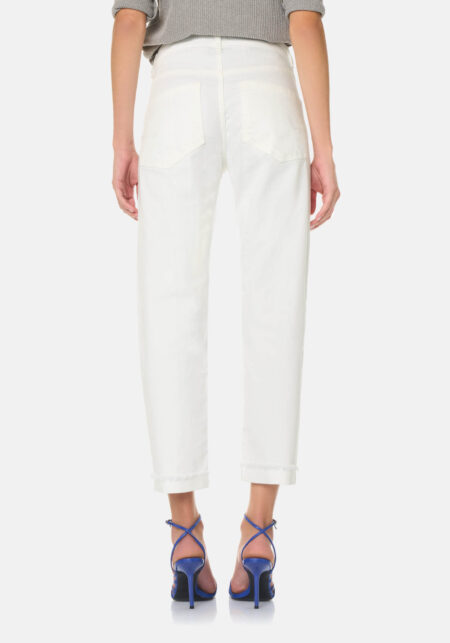 Pants Boyfriend Denim Stretch Bianco - Nicla
