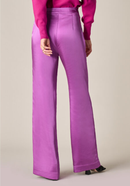 Pants Wide Leg in satin Rosa - Nicla