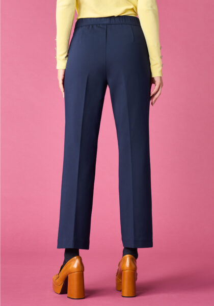 Pants Flare in Jersey Compatto Blu - Nicla