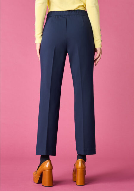 Pants Flare in Jersey Compatto Blu - Nicla
