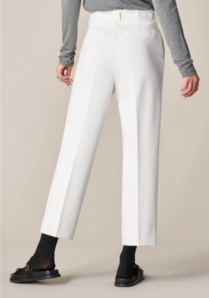 Pants New Straight in Jersey Compatto Bianco - Nicla