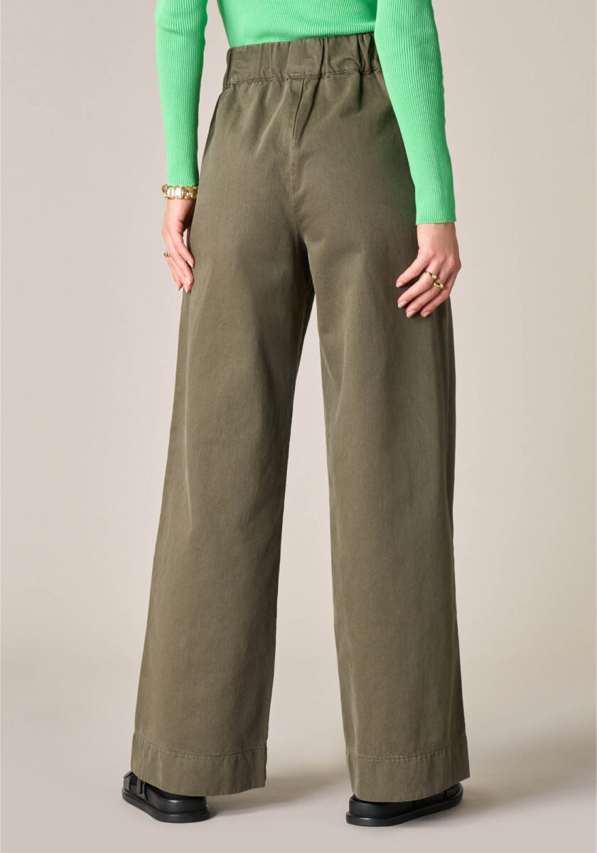 Pants Wide Leg in denim Verde - Nicla