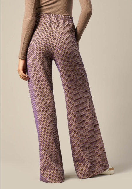 Pants Palazzo in Maglia Jaquard Viola - Nicla