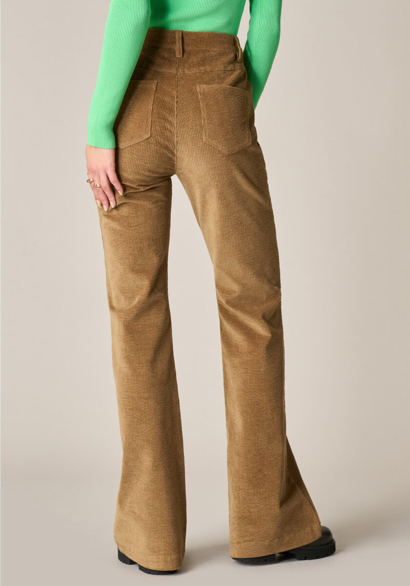 Bootcut in velluto a coste elasticizzato Marrone - Nicla