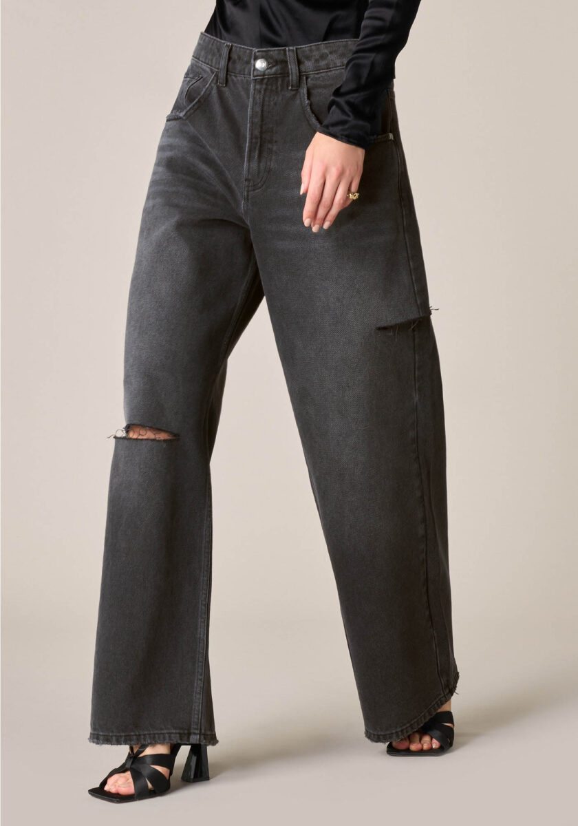 Wide Leg in Denim Blu - vista frontale | Nicla