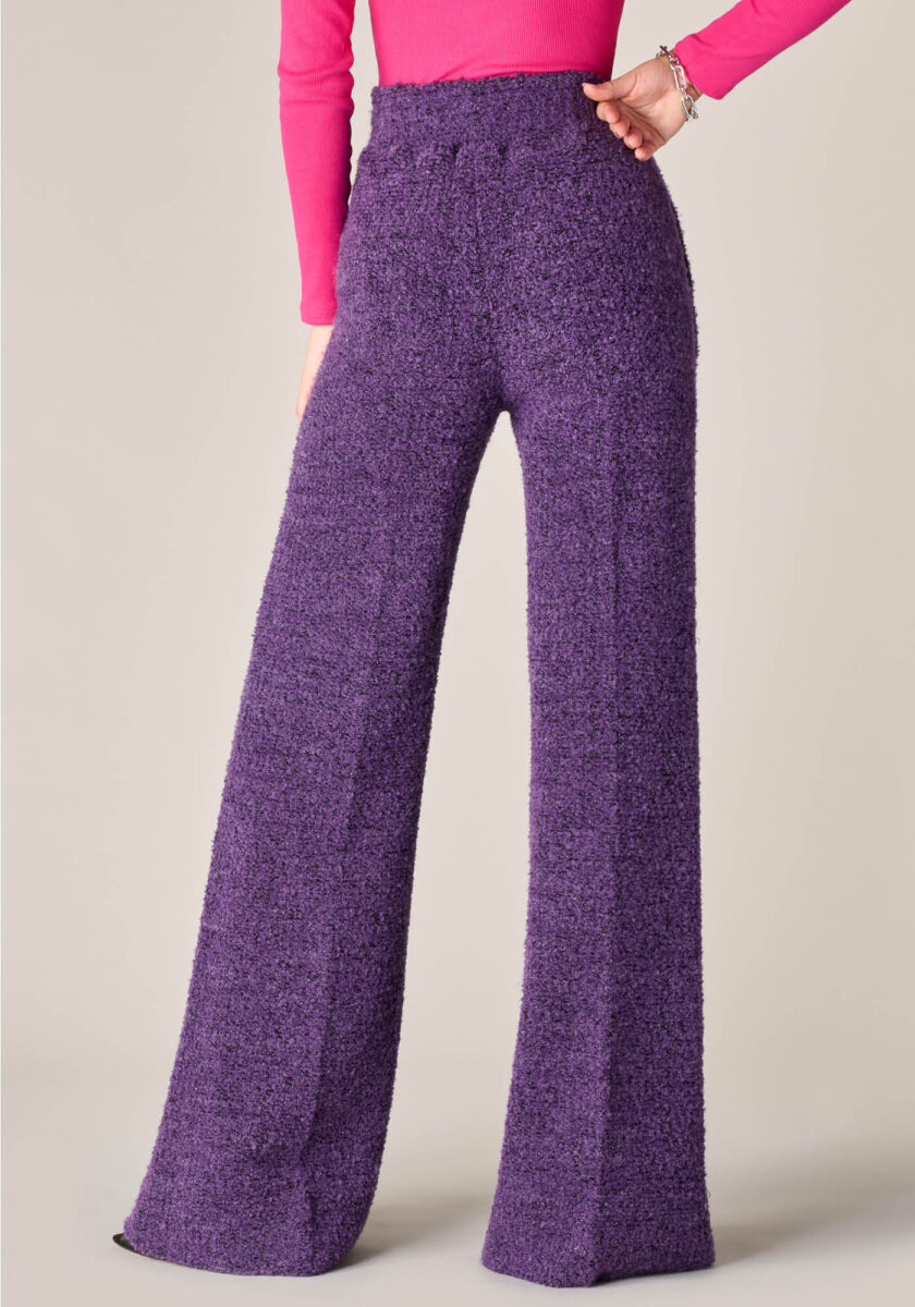 Wide Leg in Maglia Bouclè Viola - Nicla