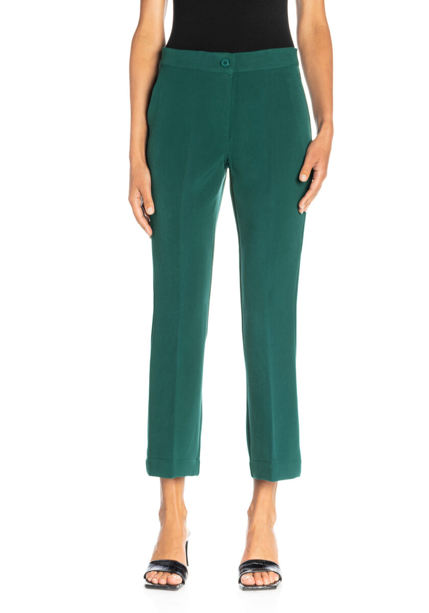 Pants Flare Tinta Unita Verde - vista frontale | Nicla