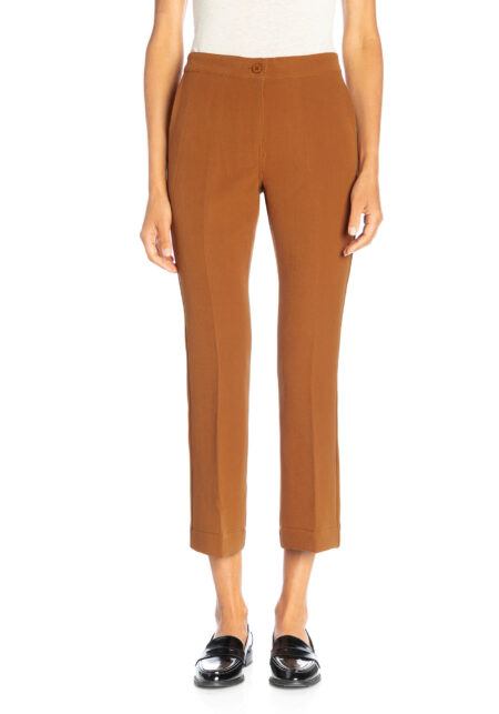 Pants Flare Tinta Unita Marrone - vista frontale | Nicla