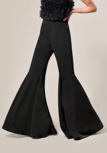 Pants Extra Flare in Cadi Nero - vista frontale | Nicla