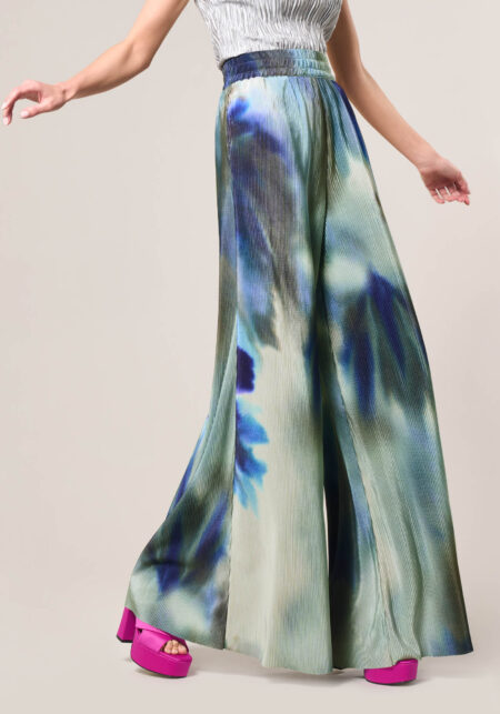 Pantaskirt Plissè in Stampa Tie-Dye Multicolor - vista frontale | Nicla