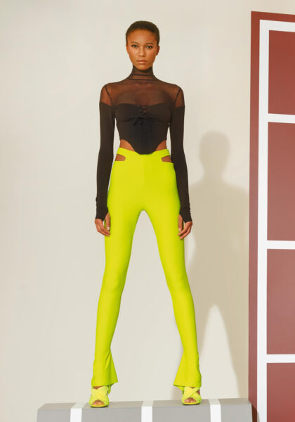Leggings con Cut Out Giallo - vista frontale | Nicla