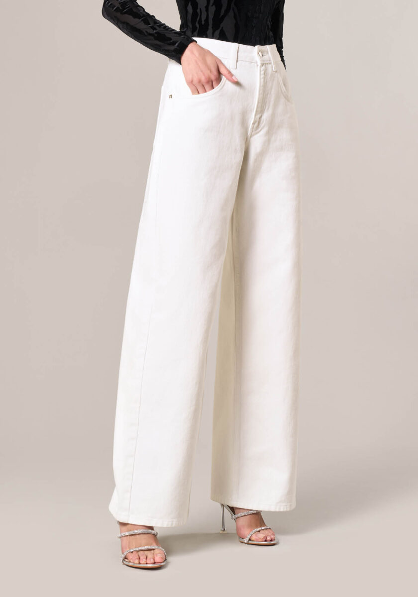 Pantaloni Wide Leg in Denim  - vista frontale | Nicla