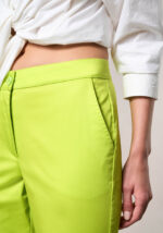Pantaloni Flare in Raso di Cotone Stretch Blu - Nicla