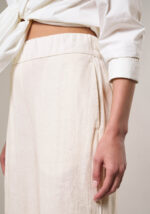 Pantaloni Palazzo in Misto Lino-Viscosa Bianco - Nicla