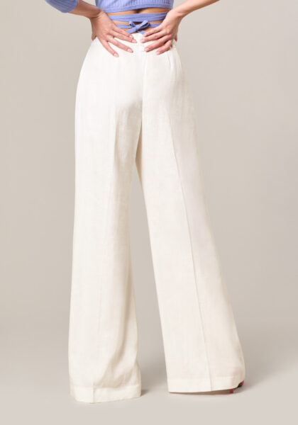 Pantaloni Wide Leg in Lino-Viscosa  - Nicla