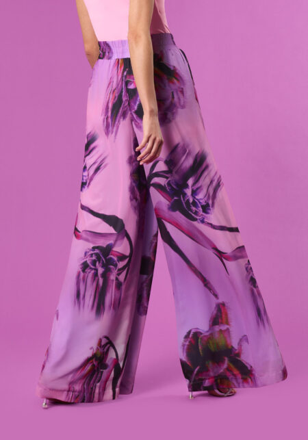 Pantaskirt in Chiffon Stampa Windflower Nero - Nicla
