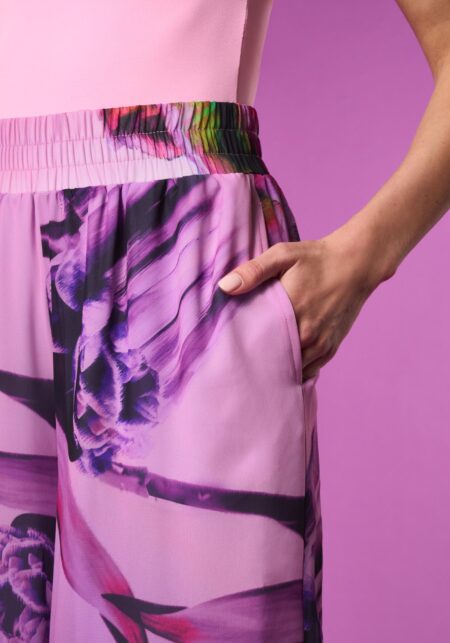 Pantaskirt in Chiffon Stampa Windflower Nero - Nicla