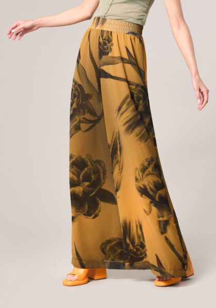 Pantaskirt in Chiffon Stampa Windflower Giallo - vista frontale | Nicla