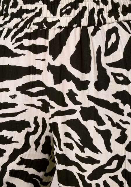Short in Lino Viscosa Stampa Animalier Nero - Nicla