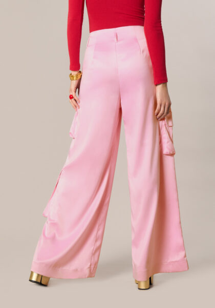 Pantaloni Cargo in Nylon Tecnico Rosa - Nicla
