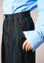 Pantaloni Wide Leg con Pence a Righe Bicolor  - Nicla