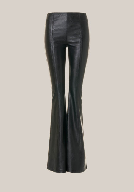 Pantaloni extra flare effetto pelle Nero - Nicla