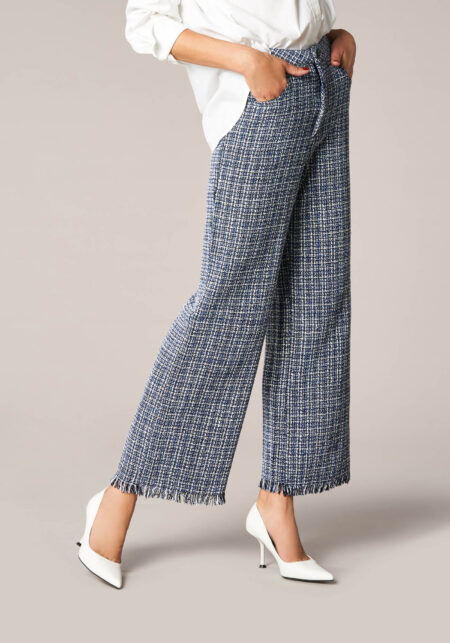 Pantaloni Loose Fit in Tweed  - vista frontale | Nicla