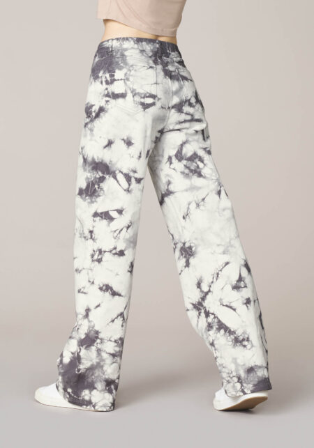 Pantaloni Wide Leg in Denim Tie-Dye  - Nicla