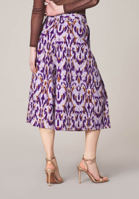 Pantaloni Bermuda in Gabardina di Cotone Stampa Tie Dye  - Nicla